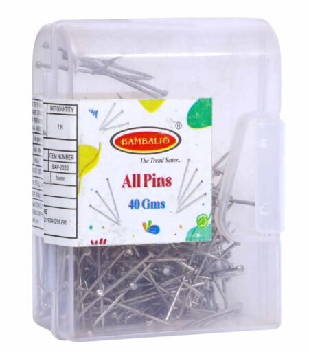 Bambalio BAP-2020 Paper All Pins 26mm Nickel Plated(12 Boxes of 40 Gram Each) Total 480 Grams