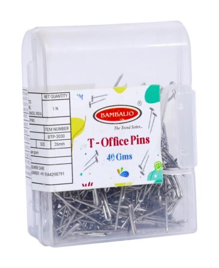 Bambalio BTP-3030, Nickel-Plated Steel 26 mm T Pins (12 Boxes of 40 Gram Each) Total 480 Grams