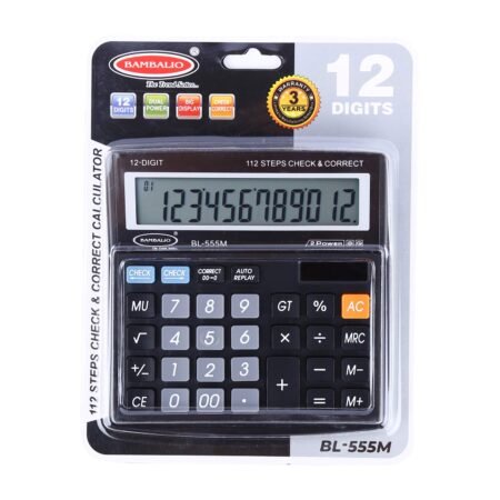 Bambalio 12 Digits BL-555M Large Display Electronic Calculator 3 Years Warranty