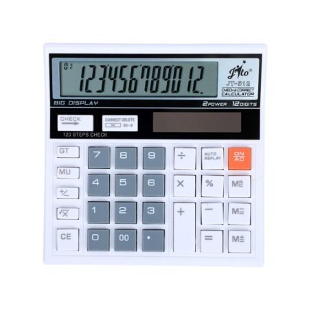 Jito 12 Digits JT-512 WHITE- GREY Electronic Calculator with 18 months Warranty