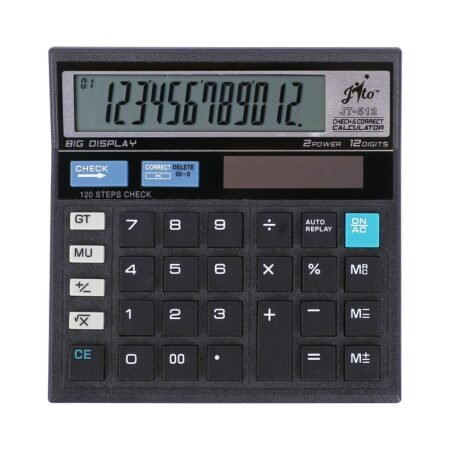 Jito 12 Digits JT-512 Black Electronic Calculator with 18 months Warranty