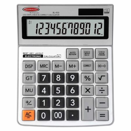 Bambalio Digits BL-450 Big Display & Metallic Panel 3 Years Warranty Electronic Calculator, with Extertnal AAA Replacement Battery