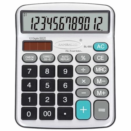 Bambalio12 Digits BL-880 Electronic Calculator with Big Display & Metallic Panel 3 Years Warranty
