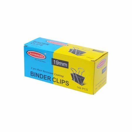 Bambalio Binder Clips 19mm Black Set of 12 Dozen (144 Pieces)