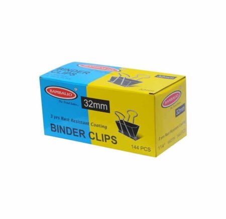 Bambalio Binder Clips 32mm Black Set of 12 Dozen(Pack of 144)