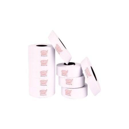 Bambalio 6600 2 Line White Colour Plain Label Rolls 10 Rolls x 600 Labels (Box Pack) Compatible with 6600 Labeling Machine Models of All Brands
