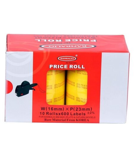 Bambalio BLR-YMRP(B) 6600 Yellow MRP Print Label Roll Set (Pack of 10)
