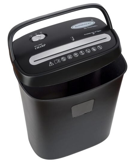 Bambalio (BCC-5000) 10 Sheets Cross Cut Paper and Credit Card Shredder with 15 L Waste Bin Capacity