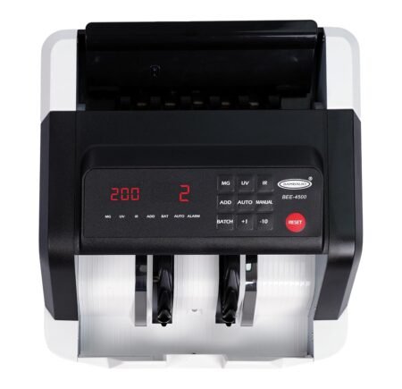 Bambalio BEE-4500 Heavy-Duty Fully Automatic/1200 Notes/Min Speed UV/MG/IR/Double/Half/Chain Counterfeit Detection, Add/Batch Fake Note Detector|Compatible with New & Old Currency Digital Bill Counter