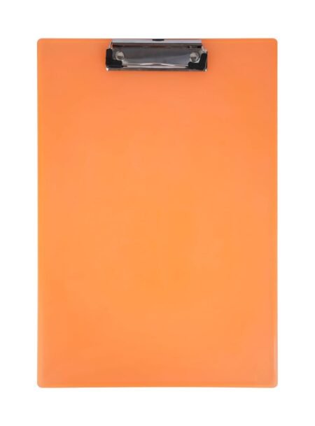 Bambalio Plastic 14 x 9.7 Clipboard Writing Pad Clipboards Drawing/Writing/Clipboard with Clip | Sturdy, Lightweight for Office, School, College (Orange)