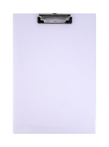 Bambalio Plastic 14 x 9.7 Clipboard Writing Pad Clipboards Drawing/Writing/Clipboard with Clip | Sturdy, Lightweight for Office, School, College (White)