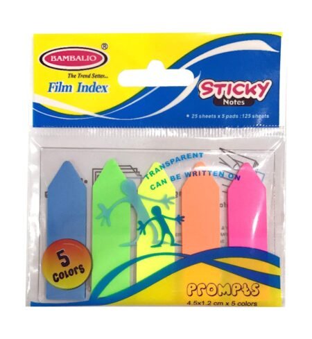 Bambalio BSNS-10A Arrow Shaped 5 inch,5 Neon Colour Prompts, 25 Sheets/Prompt,Pack of 12